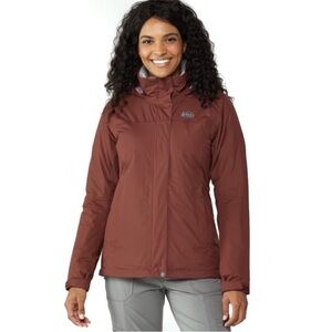 NEW REI Co-op Rainier Insulated Waterproof Rain Jacket in Cedar Women's Size XL